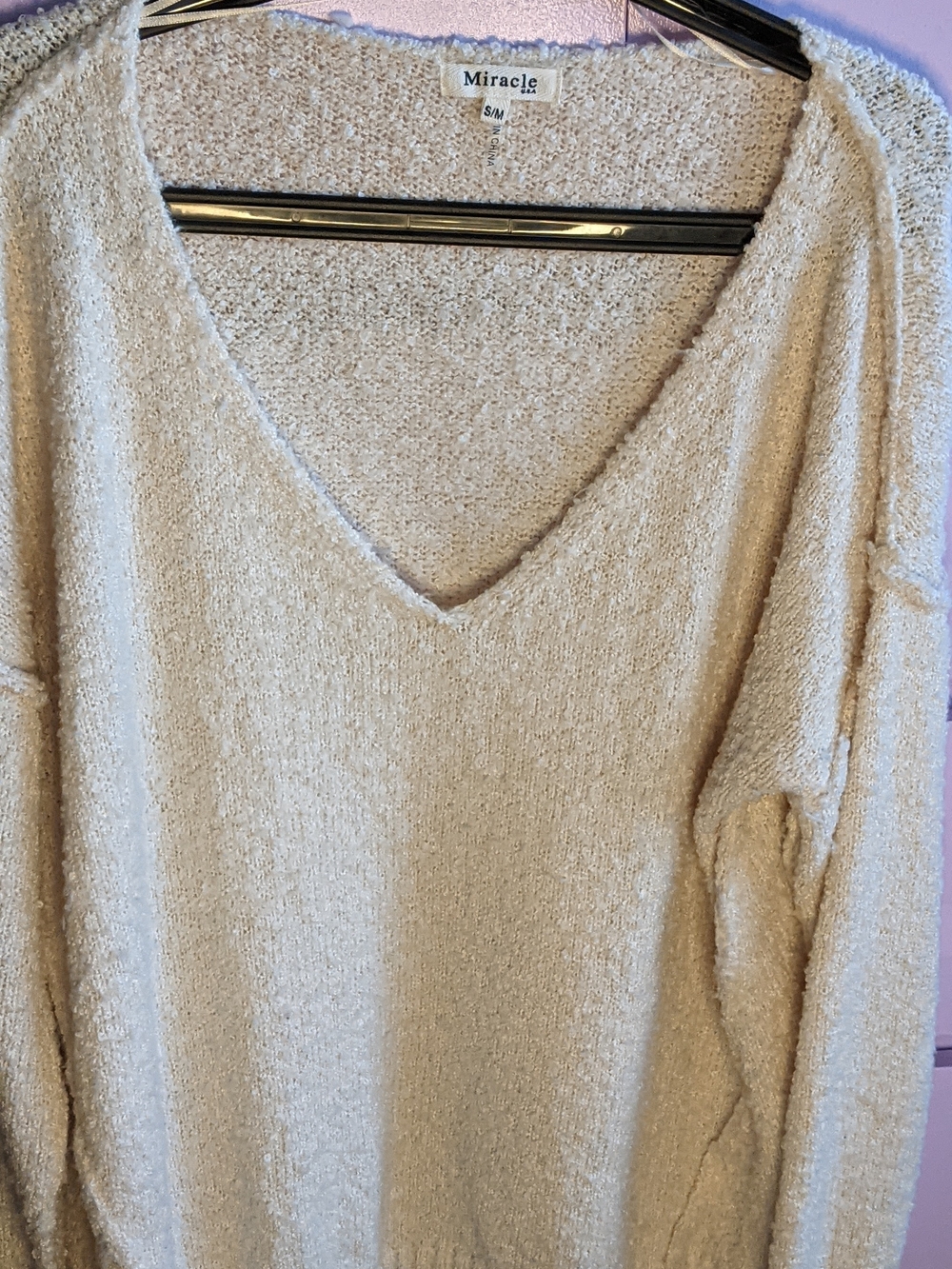 Miracle Cream V-Neck Cozy Knit Sweater